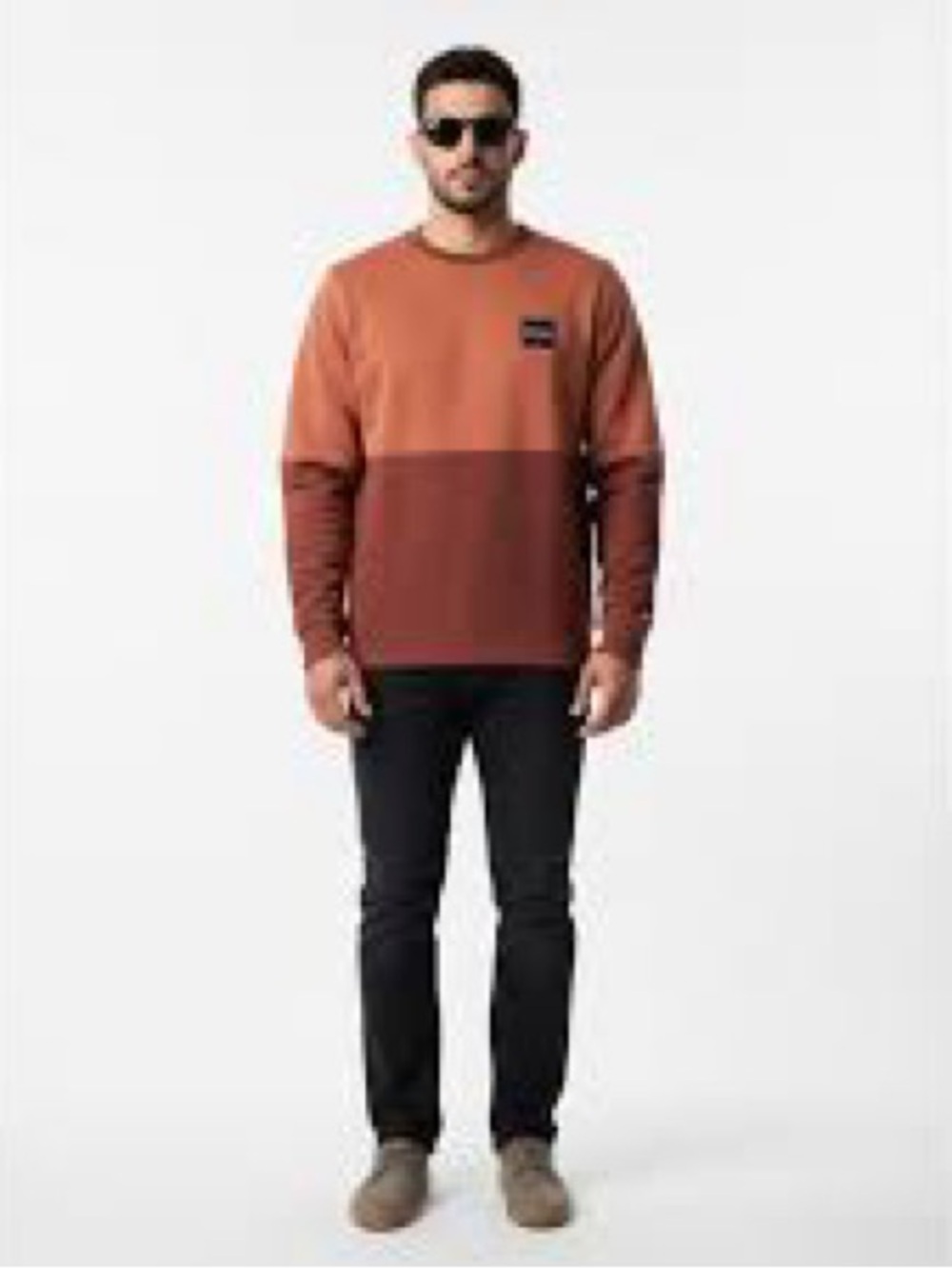 Columbia Two-Tone Rust and Brick Crewneck Sweatshirt